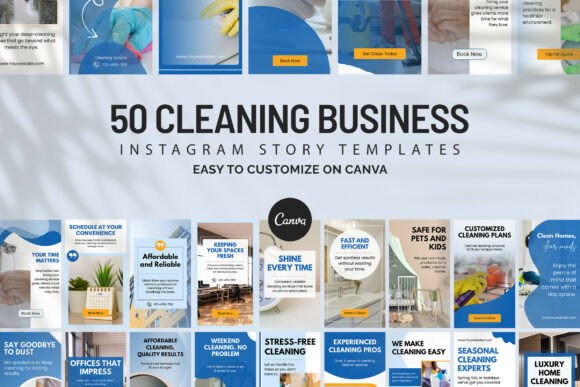 Download Cleaning Business IG Canva Story Design - Business Collection