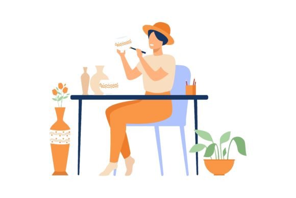 Download Smiling Female Artists Creating Ceramic - Artists Collection
