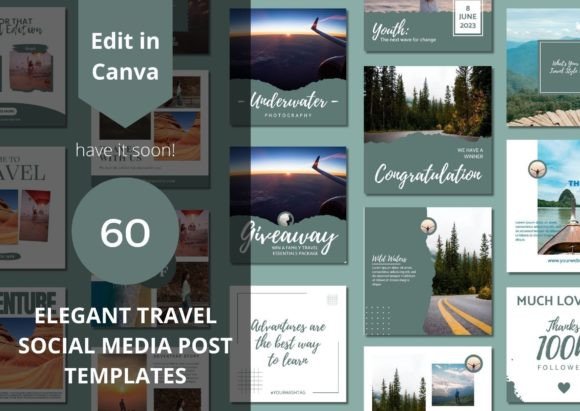Download 60 Elegant Travel Social Media Templates - Elegant Collection